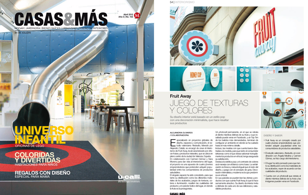 Casas&más publica nuestro proyecto de interiorismo para Fruitaway